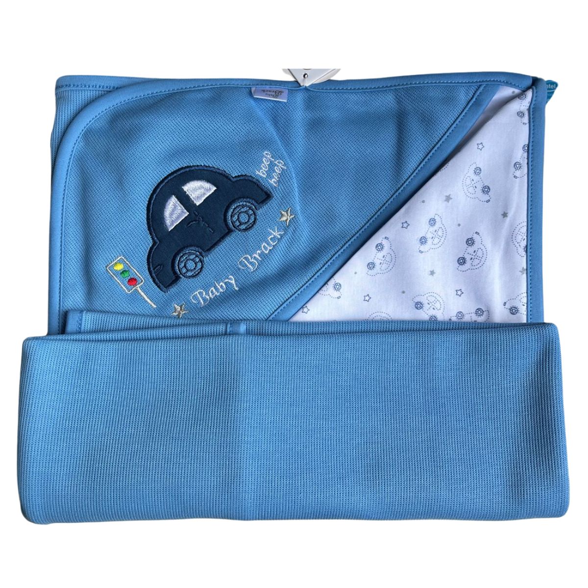 GENERICO - Manta de algodon con jacquard Azul