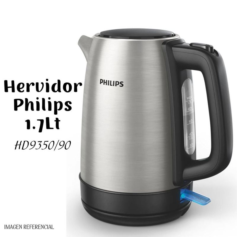 PHILIPS - Hervidor de Acero Inox Philips 1 .7lt HD9350-90