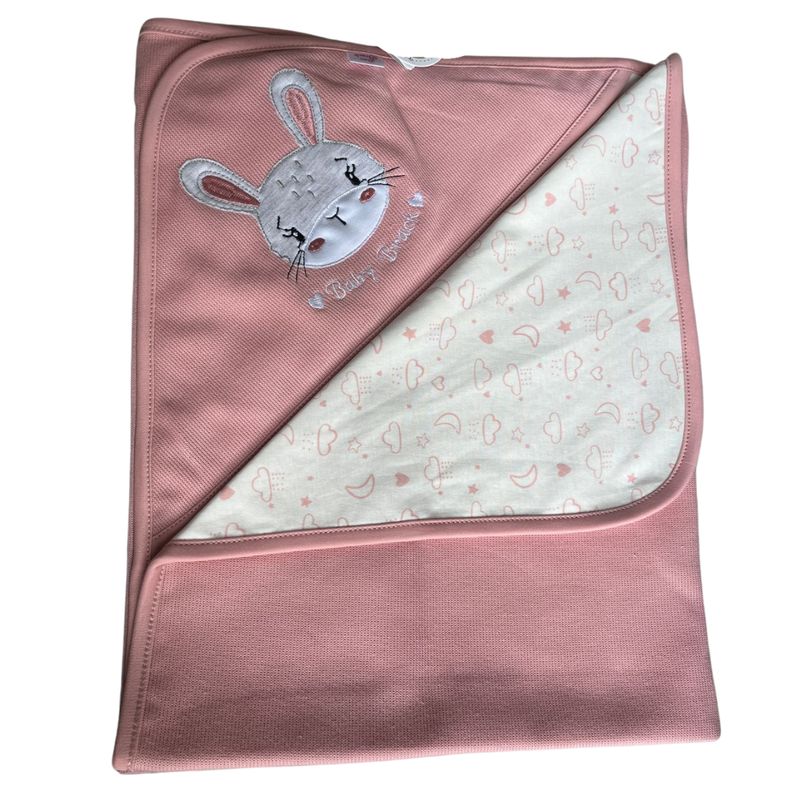 GENERICO - Manta de algodon con jacquard Rosado