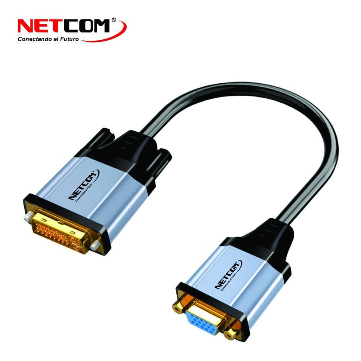 GENERICO - ADAPTADOR ACTIVO DVI-D 24+1 A VGA FULL HD 1080p - NETCOM
