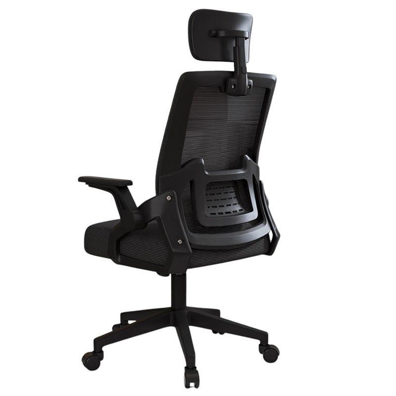 GENERICO - Silla Ejecutiva Giratoria Reposa Cuello Ajustable Soporte Lumbar Negro
