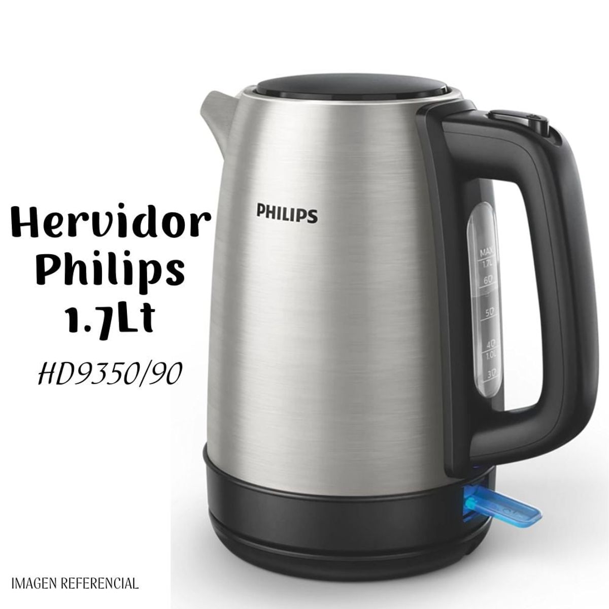 PHILIPS - Hervidor de Acero Inox Philips 1.7 lt HD9350-90