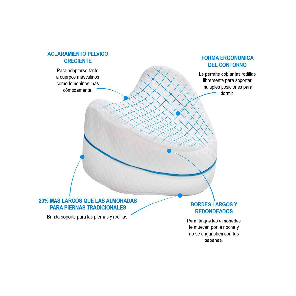 GENERICO - Almohada Ortopédica para Piernas y Rodillas