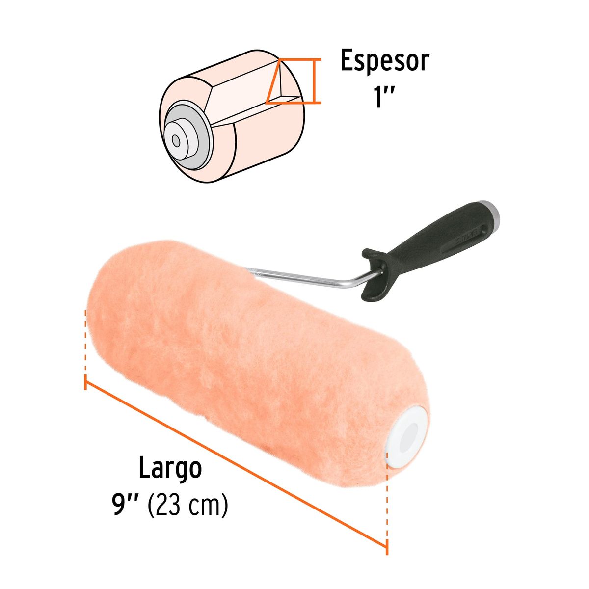 TRUPER - Rodillo para pintar 9 x 1 superficies muy rugosas Truper