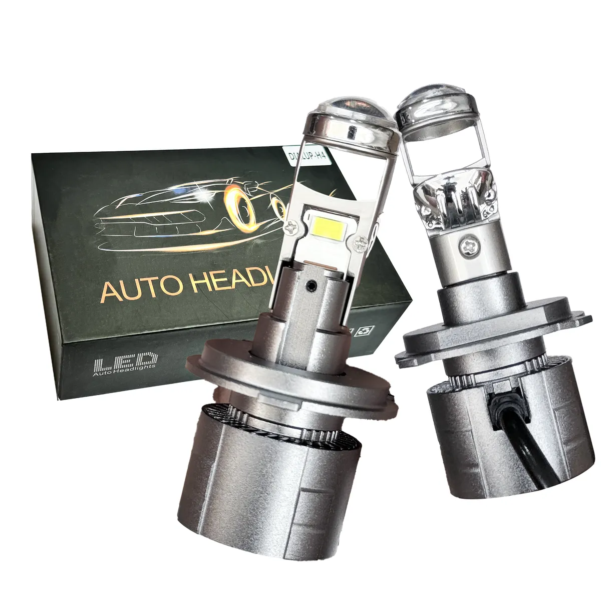 JET - Kit Focos Led H4 Proyector Mini Lupa Premiun