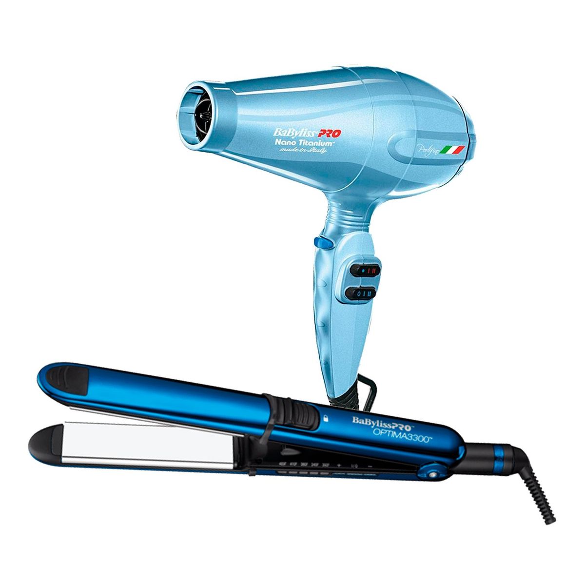 BABYLISS PRO - Combo BabylissPRO Alisadora Optima 3300 y Secador Portofino Azul