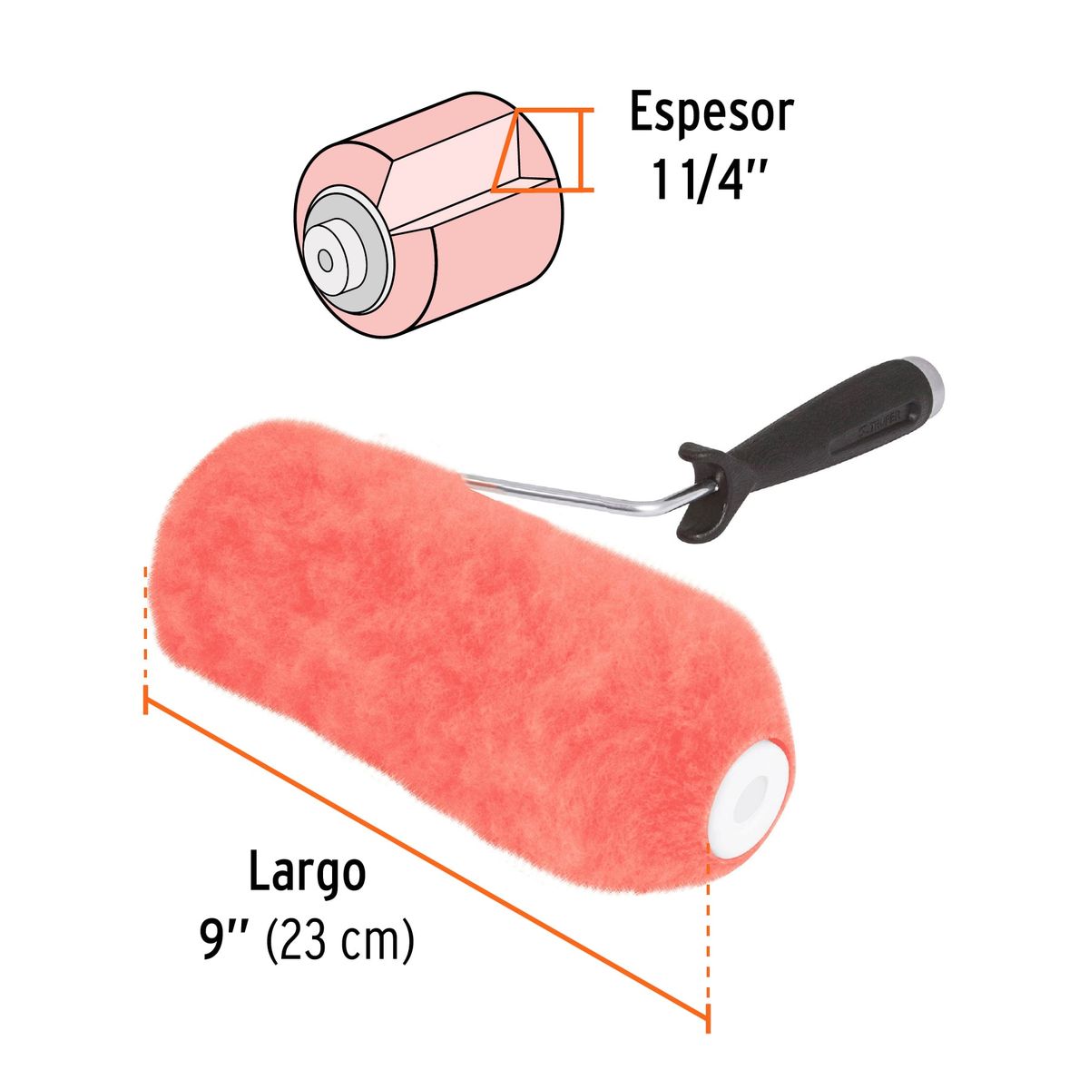 TRUPER - Rodillo para pintar 9 x 1-14 superficies extrarrugosas Truper