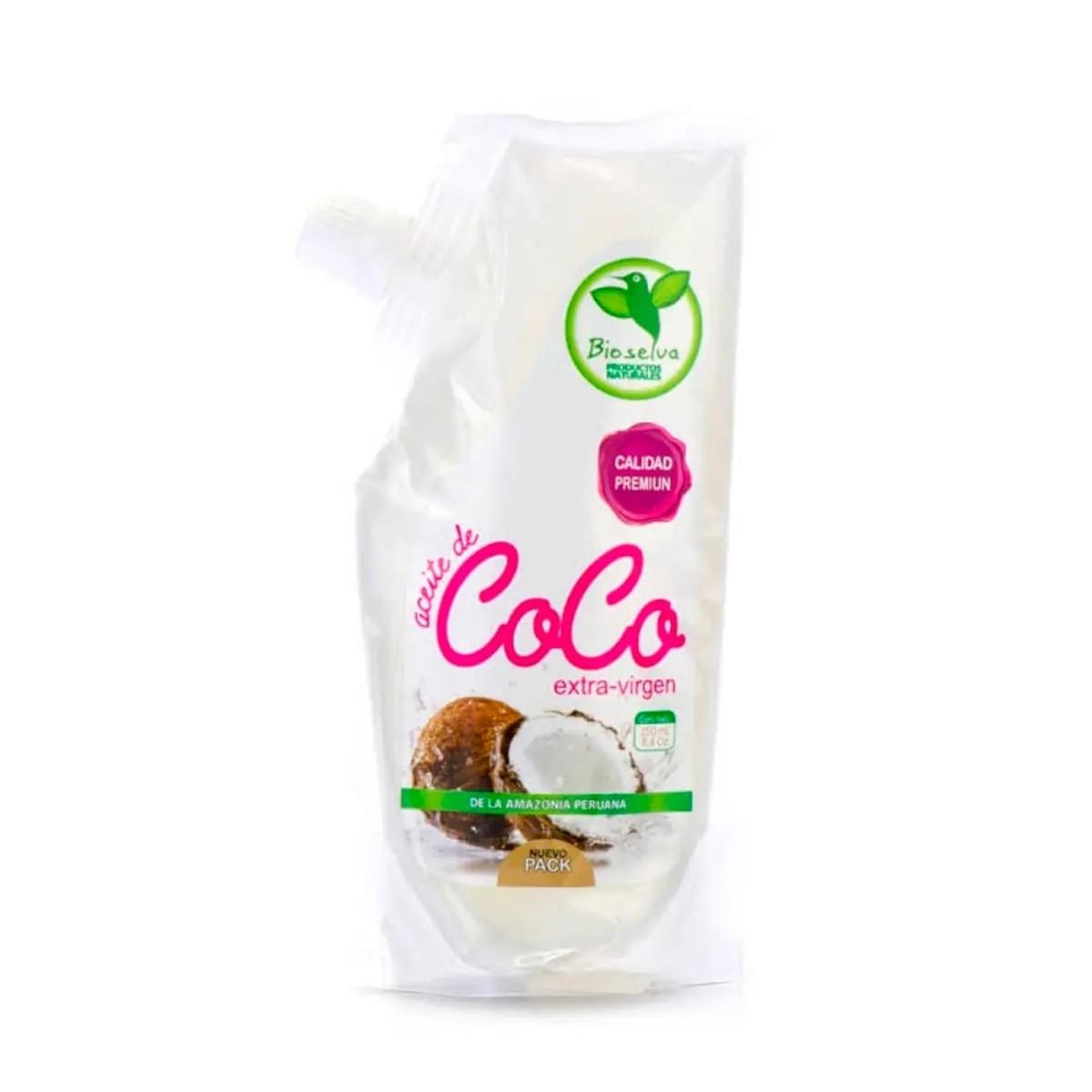 BIOSELVA - Aceite De Coco Extra Virgen Nutrición y Belleza Doypack (250ml) - Bioselva