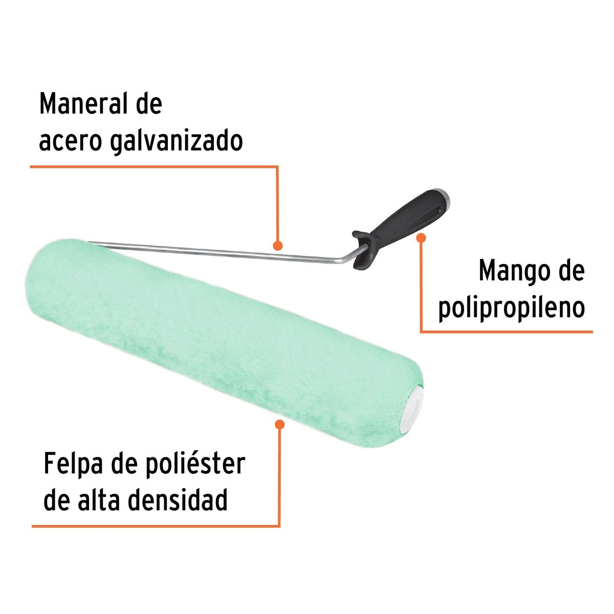 TRUPER - Rodillo para pintar 12 x 5/8", superficies poco rugosas, Truper