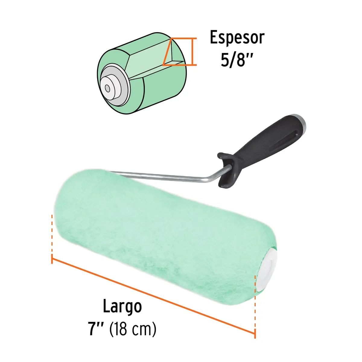 TRUPER - Rodillo para pintar 7 x 58 superficies poco rugosas Truper