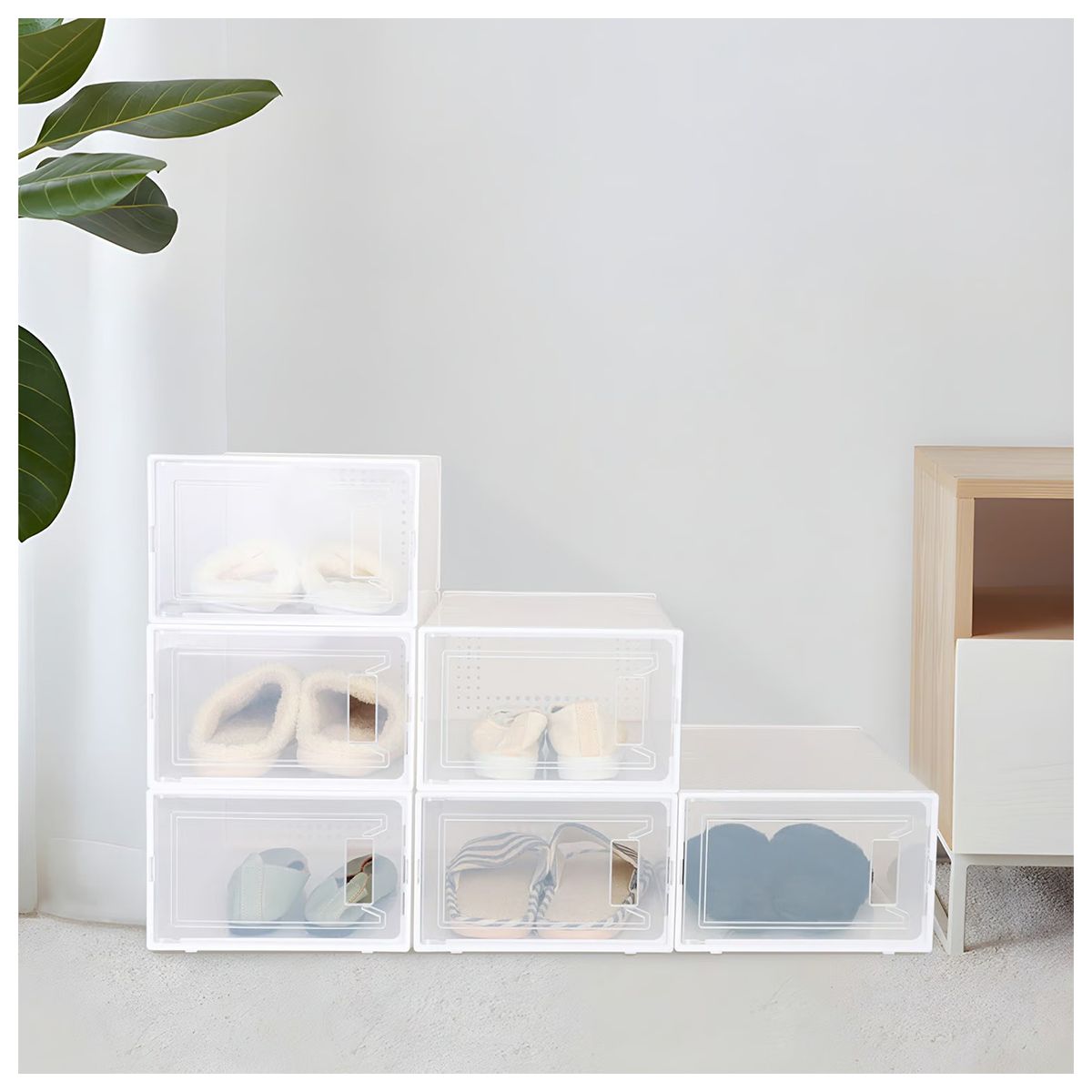 GENERICO - Pack x 3 Cajas Organizadoras De Zapatos Con Ventilación 