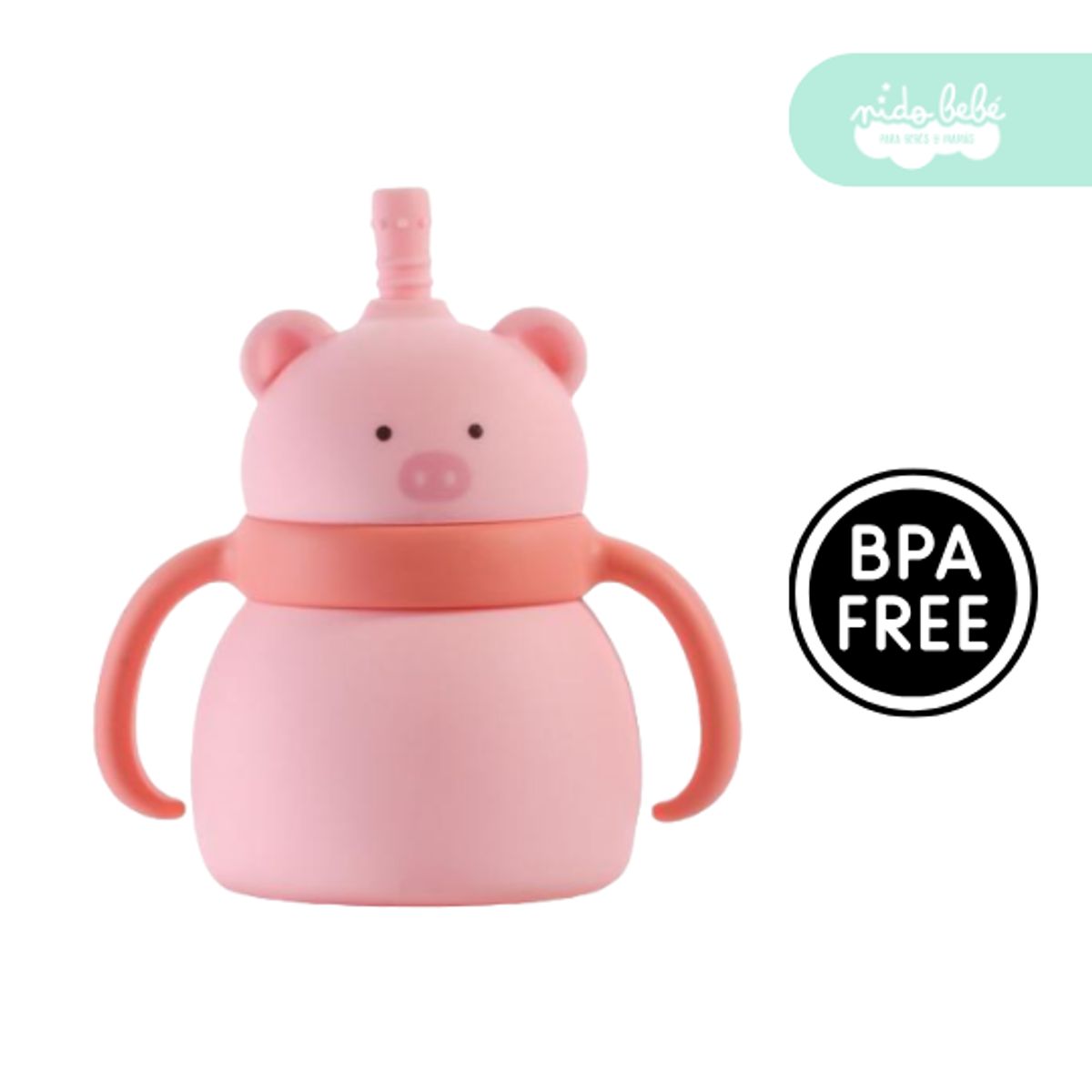 GENERICO - Vasito de Silicona para Bebé antiderrame modelo pig