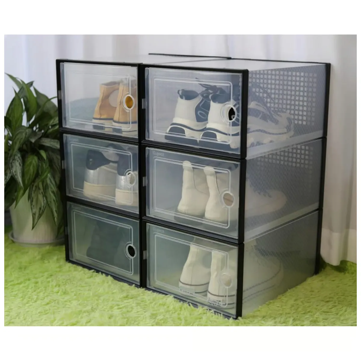 GENERICO - Set x 6 Cajas Organizadoras De Zapatos Con Ventilación 