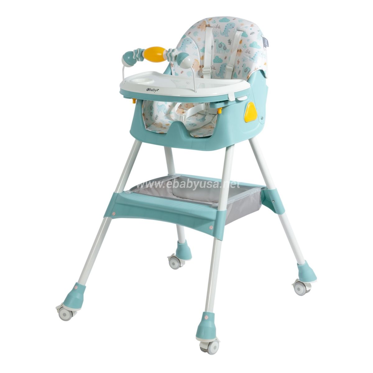 EBABY - SILLA DE COMER PLEGABLE CON RUEDAS LULU VERDE