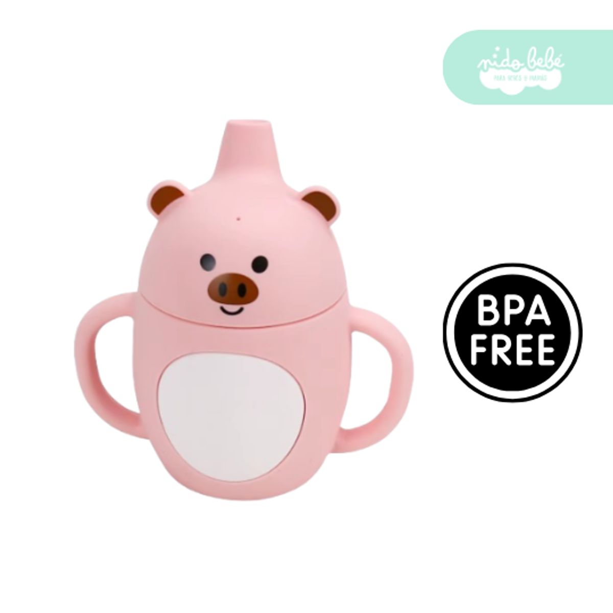 GENERICO - Vasito de Silicona para Bebé antiderrame modelo con aza pink