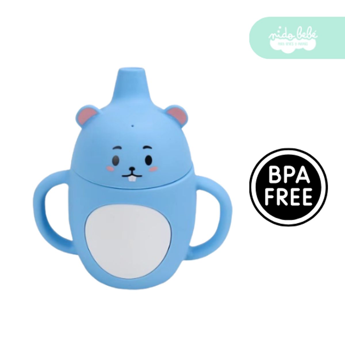 GENERICO - Vasito de Silicona para Bebé antiderrame modelo con aza blue