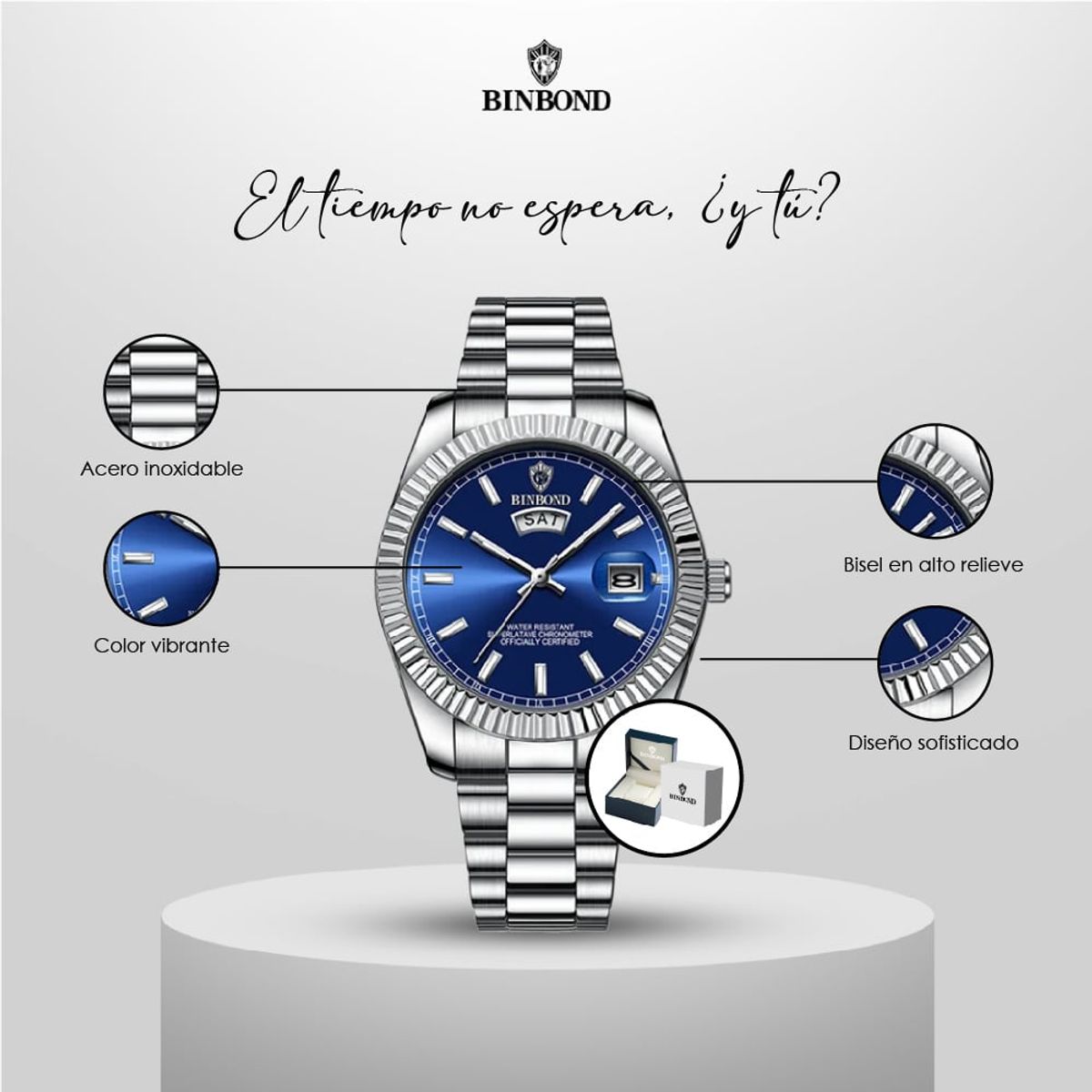 GENERICO - Reloj BINBOND para Hombre - Elegante - Acero