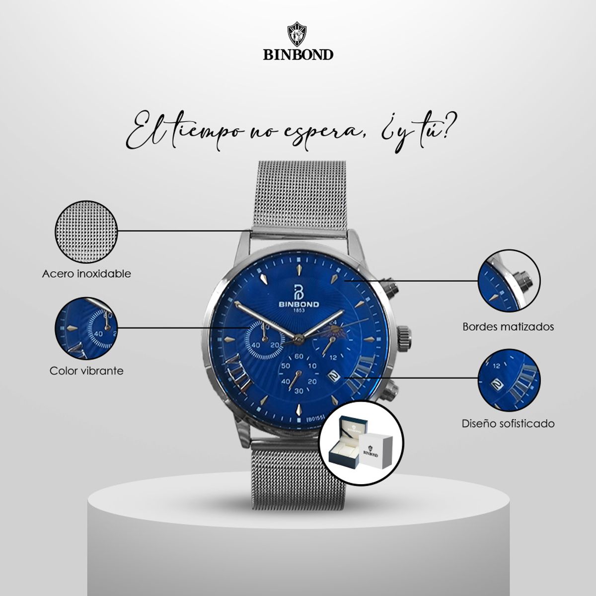 GENERICO - Reloj BINBOND para Hombre - Elegante - Acero