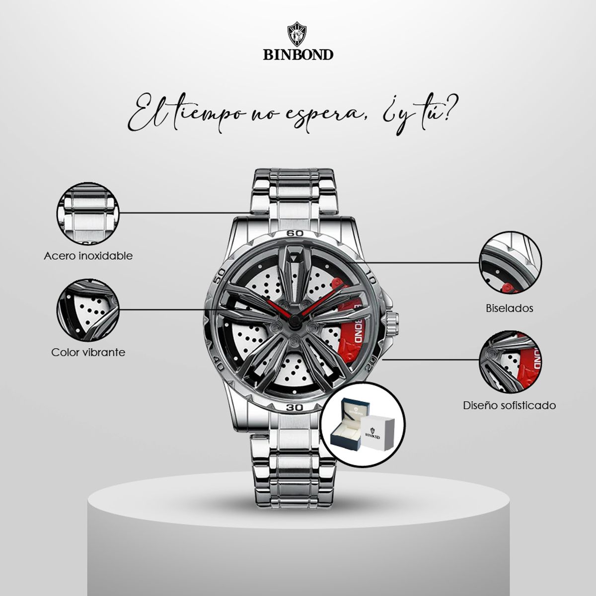 GENERICO - Reloj BINBOND para Hombre - Elegante - Acero