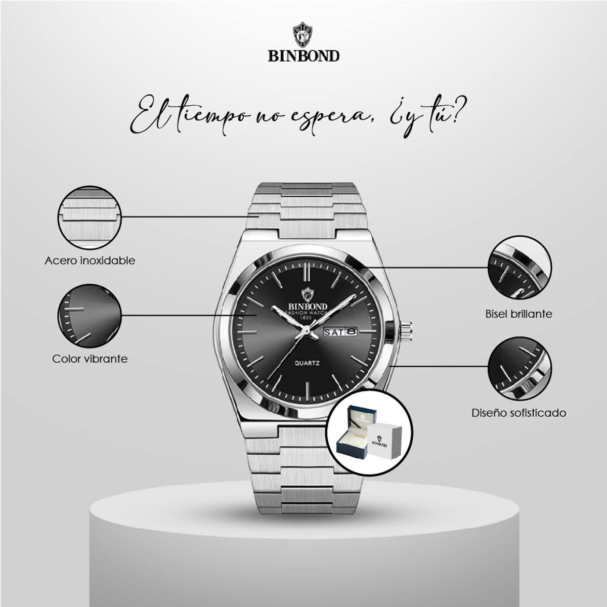 GENERICO - Reloj BINBOND para Hombre - Elegante - Acero