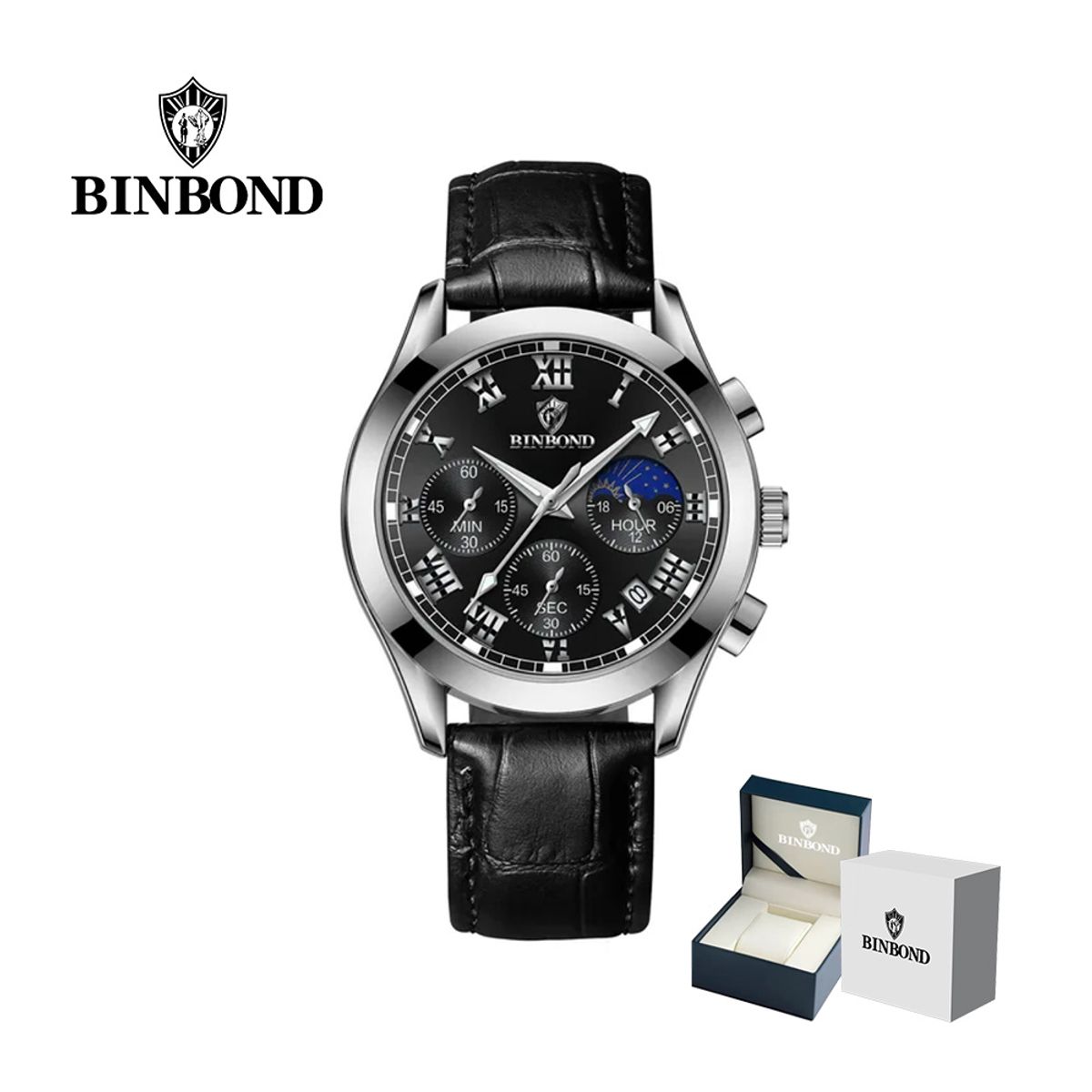 GENERICO - Reloj BINBOND para Hombre - Elegante - Cuero