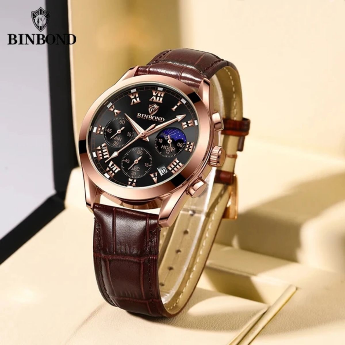 GENERICO - Reloj BINBOND para Hombre - Elegante - Cuero