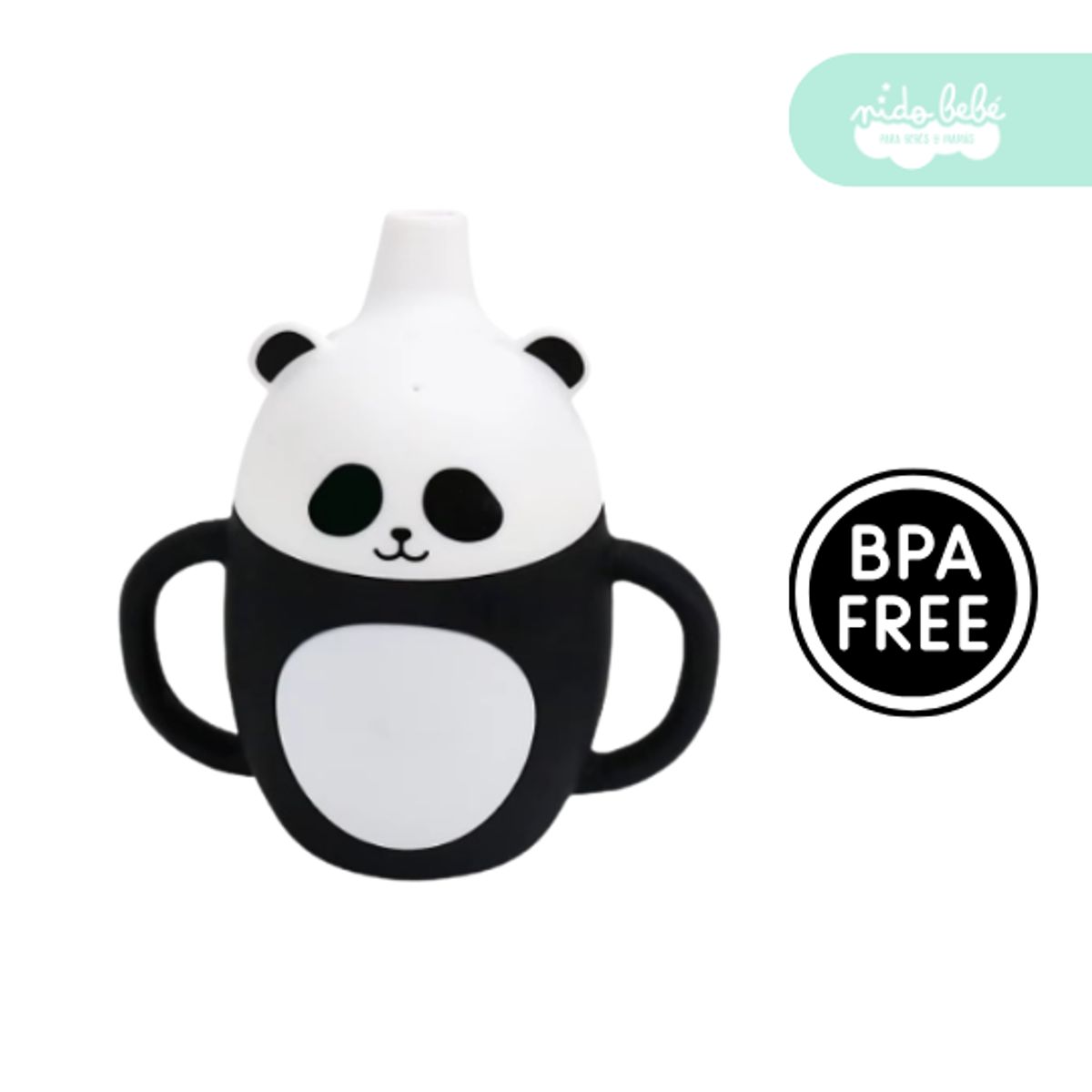 GENERICO - Vasito de Silicona para Bebé antiderrame modelo con aza panda