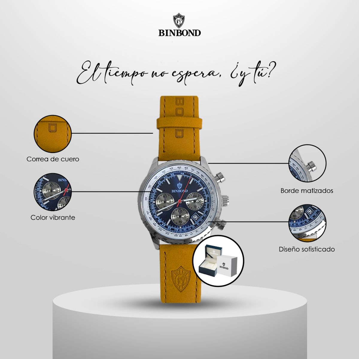 GENERICO - Reloj BINBOND para Hombre - Elegante - Cuero