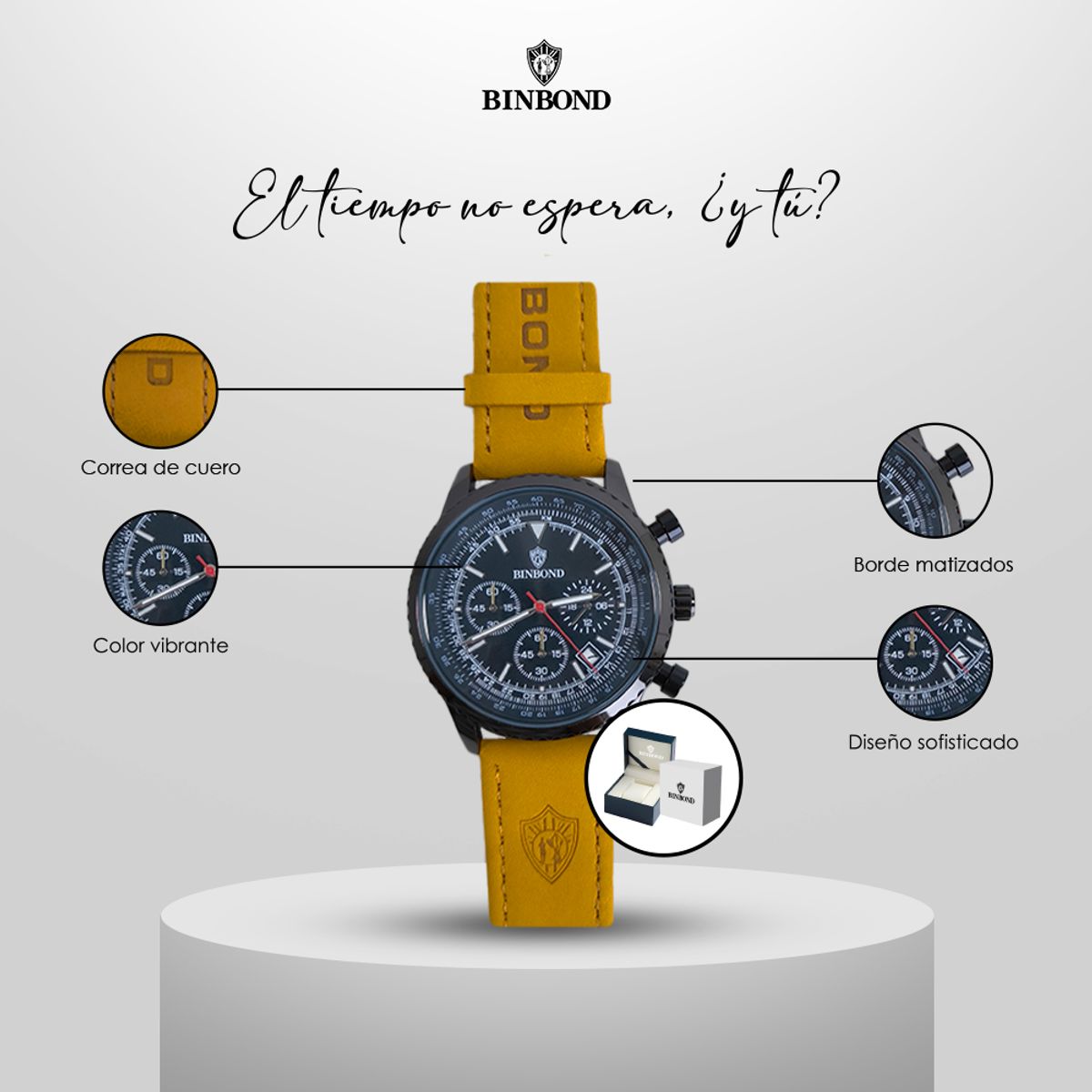 GENERICO - Reloj BINBOND para Hombre - Elegante - Cuero