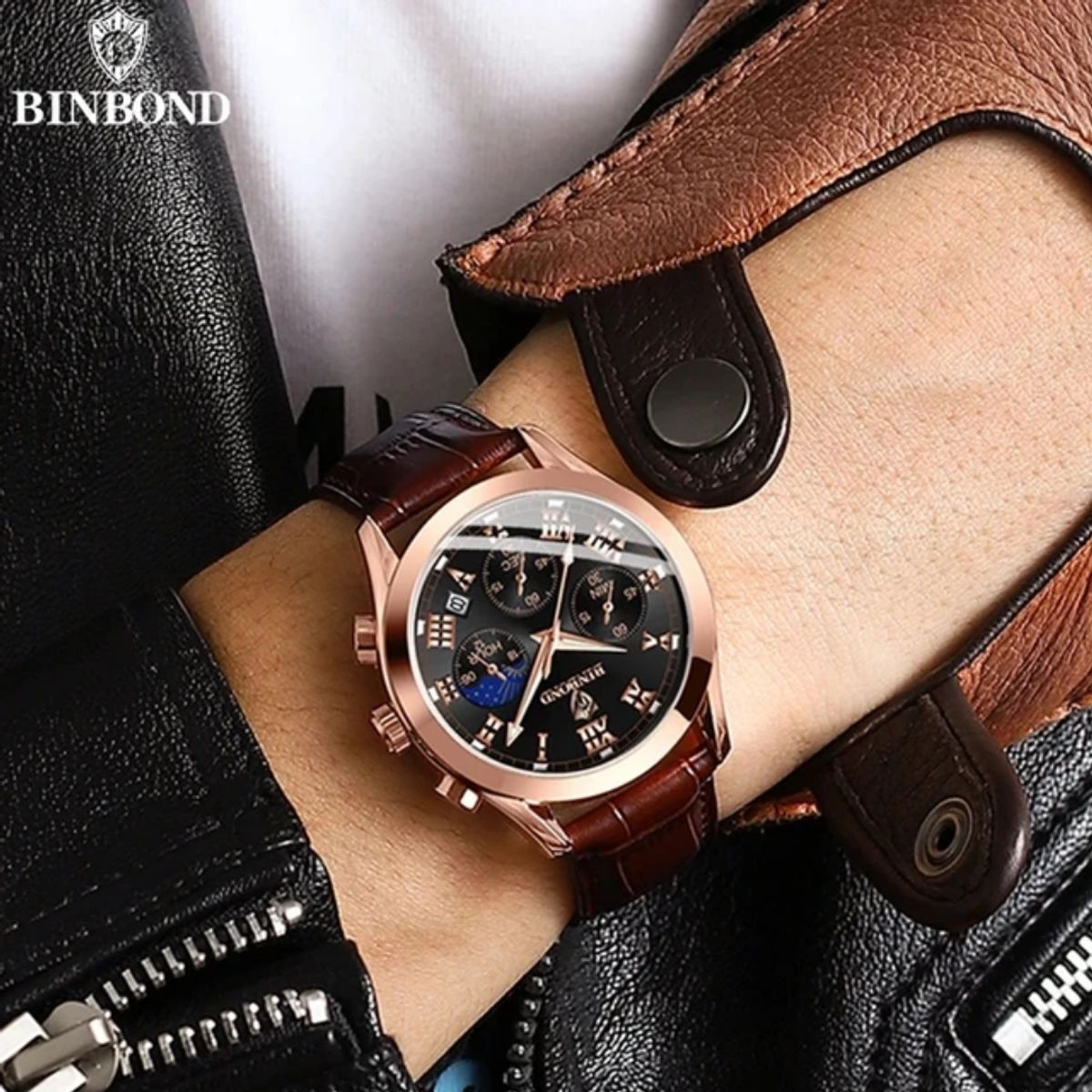 GENERICO - Reloj BINBOND para Hombre - Elegante - Cuero