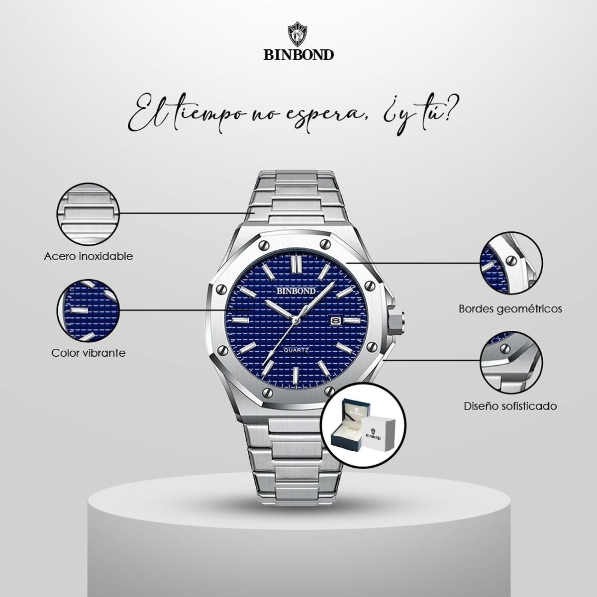 GENERICO - Reloj BINBOND para Hombre - Elegante - Acero