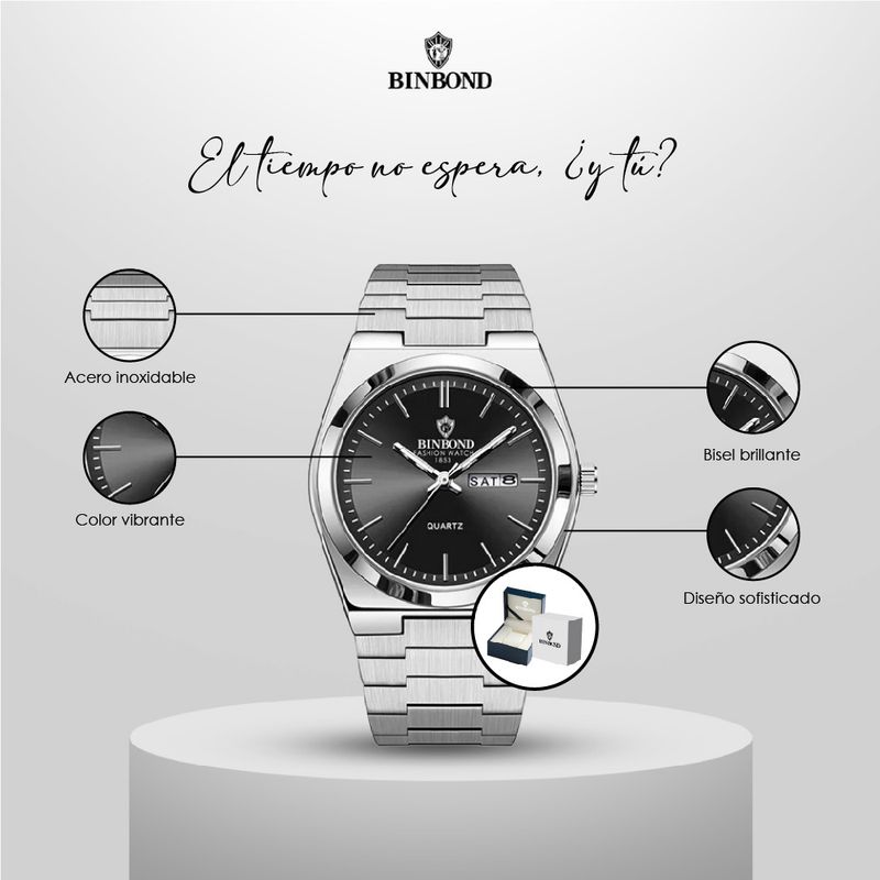 GENERICO - Reloj BINBOND para Hombre - Elegante - Acero