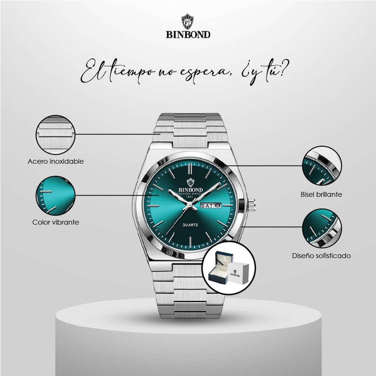 GENERICO - Reloj BINBOND para Hombre - Elegante - Acero