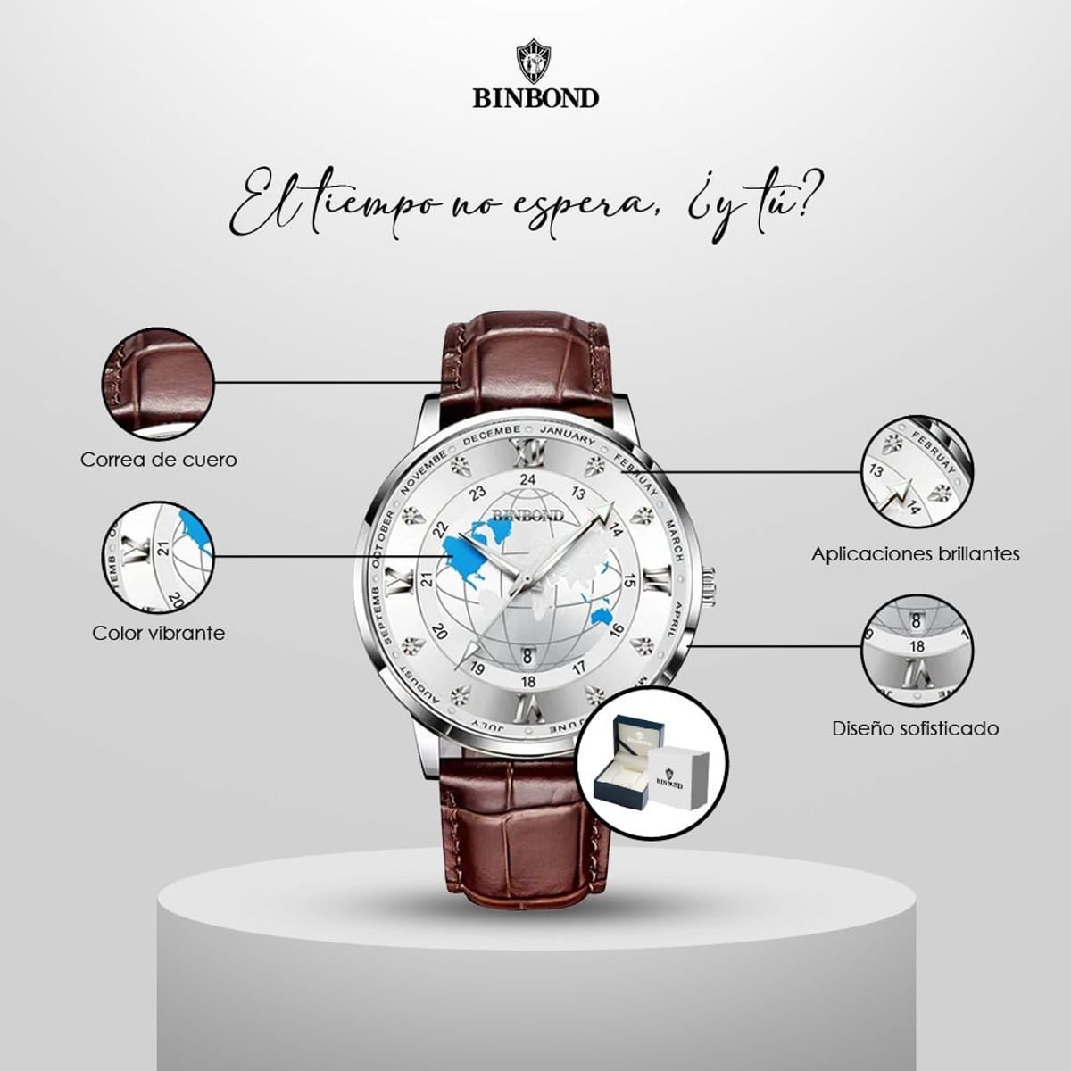 GENERICO - Reloj BINBOND para Hombre - Elegante - Cuero