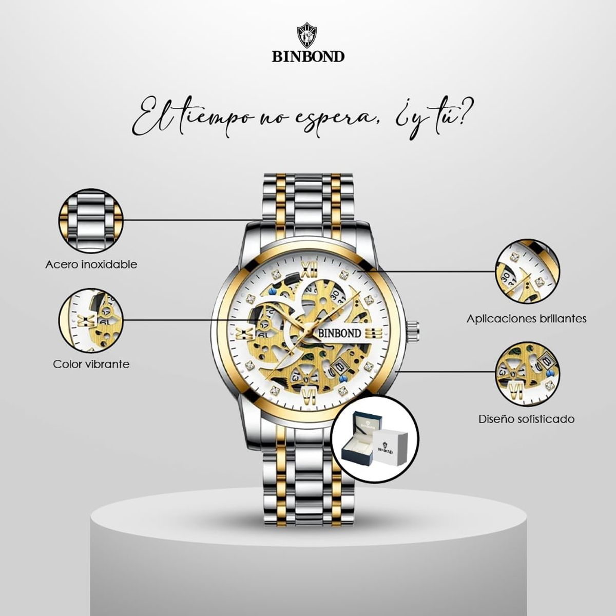 GENERICO - Reloj BINBOND para Hombre - Elegante - Acero