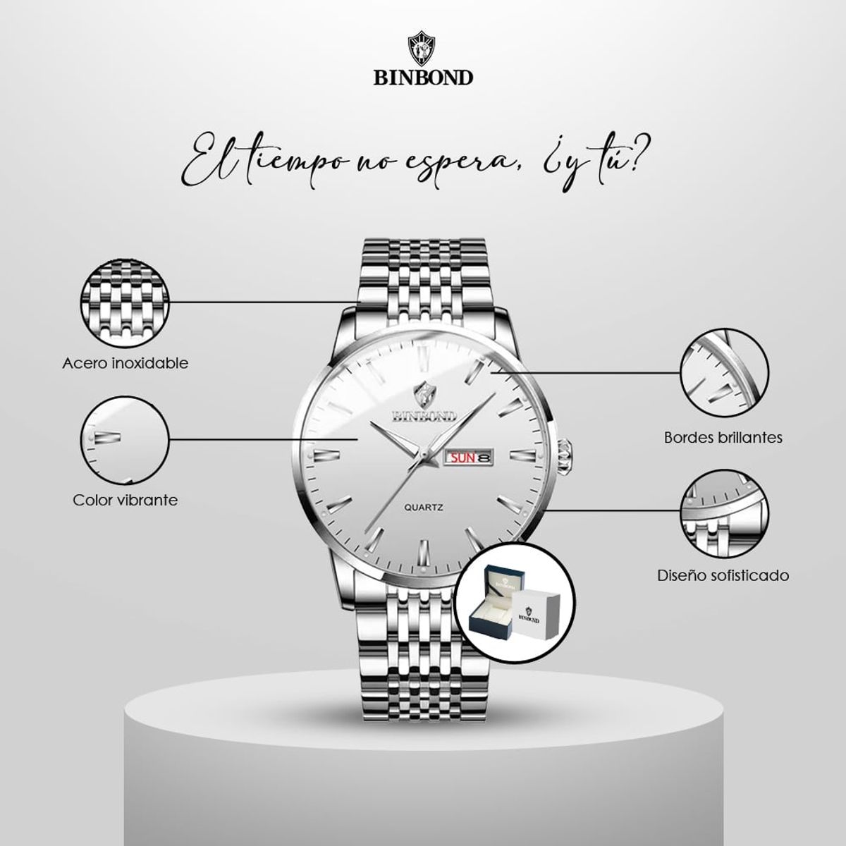 GENERICO - Reloj BINBOND para Hombre - Elegante - Acero