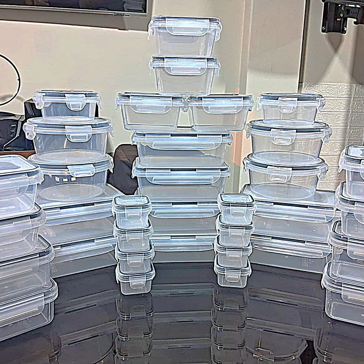 GENERICO - TAPPERS DE PLÁSTICO X 34 UNIDADES PARA MICROONDAS Y CONGELADOR