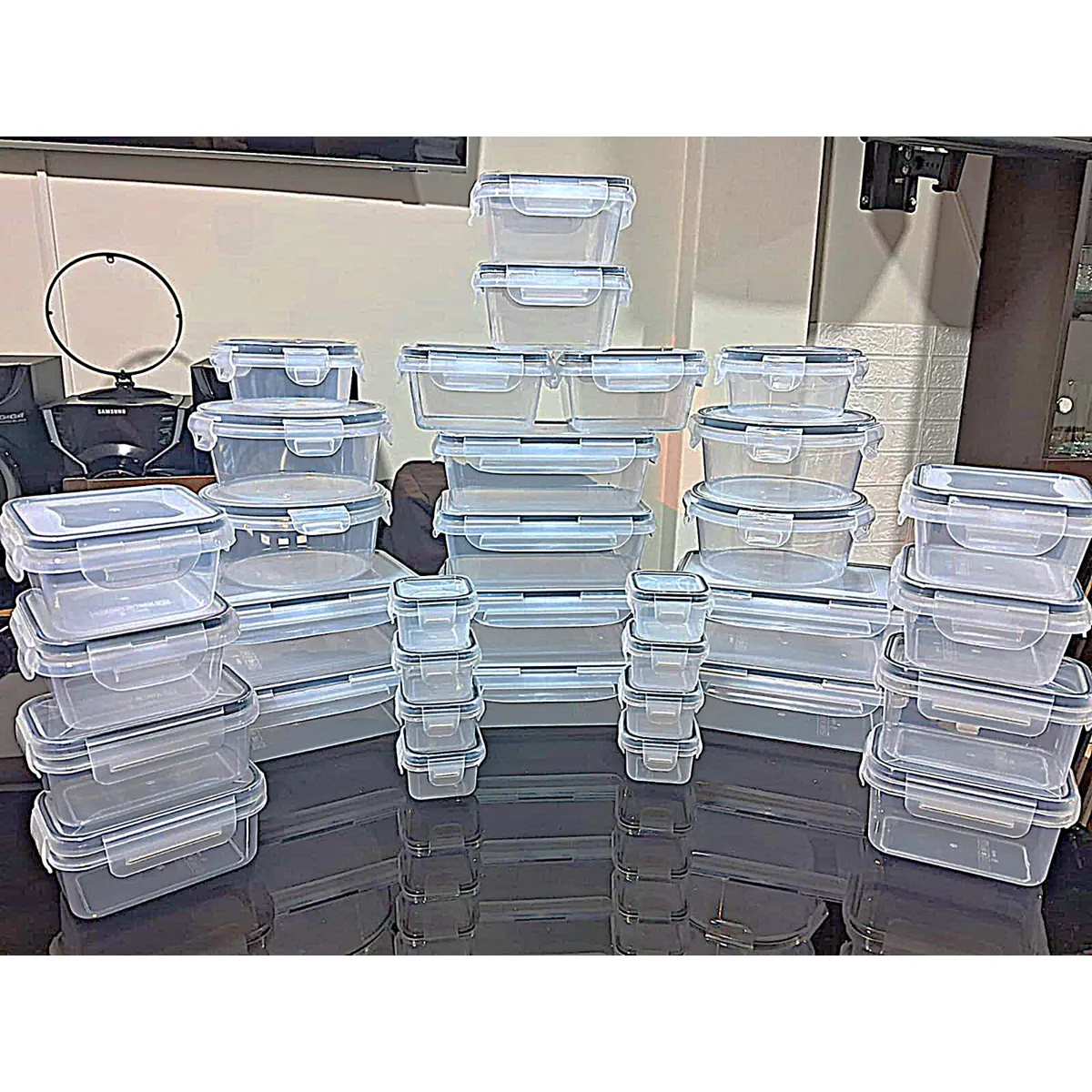 GENERICO - TAPPERS DE PLÁSTICO X 34 UNIDADES PARA MICROONDAS Y CONGELADOR