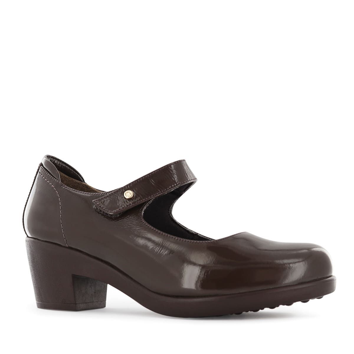 ECCO - Zapatos Mary Jane Mujer Ecco Asturias05 Cafe Cuero Charol