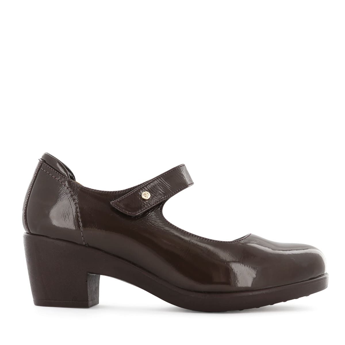 ECCO - Zapatos Mary Jane Mujer Ecco Asturias05 Cafe Cuero Charol