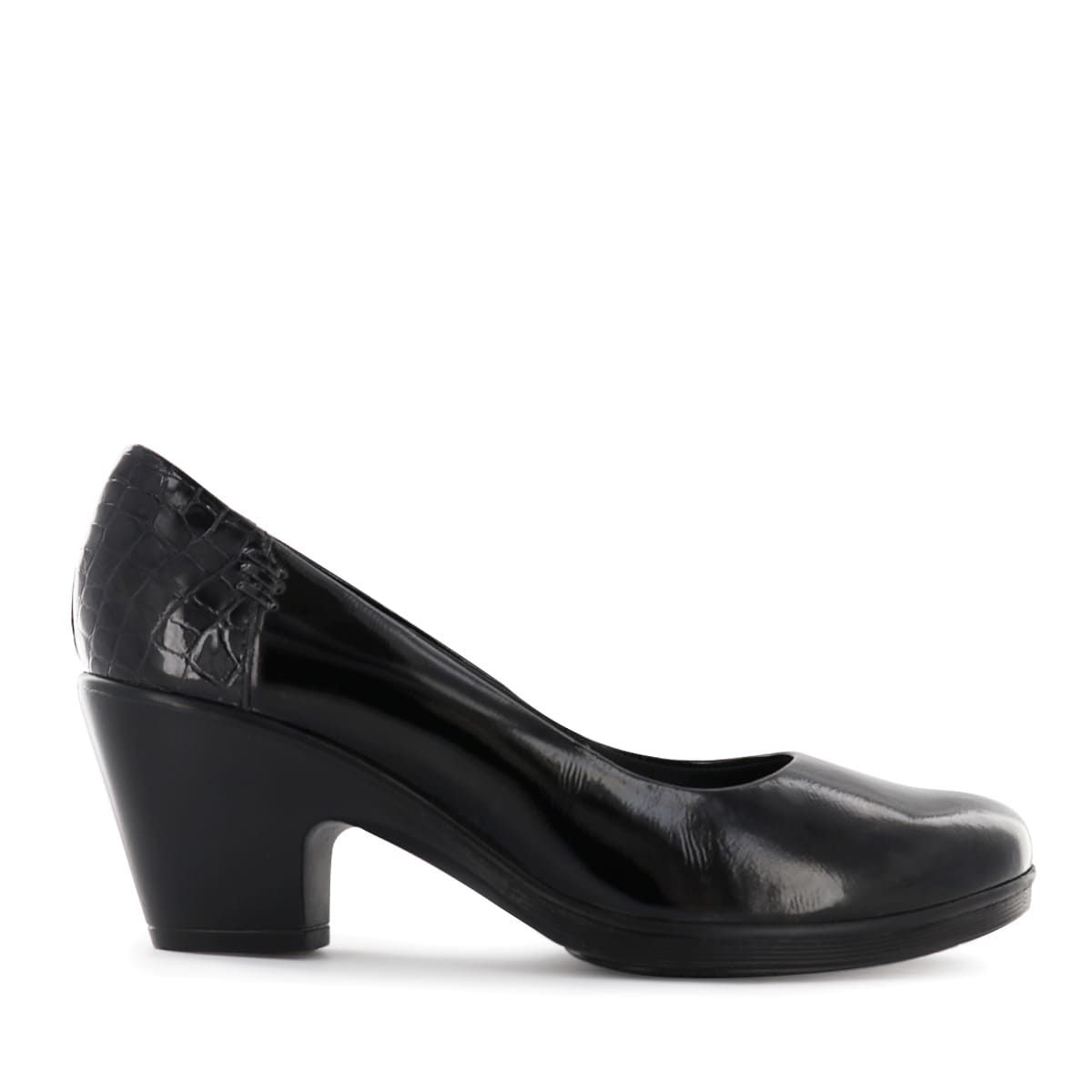 Ecco - Zapatos PumpReina Mujer Ecco Natalie77 Negro Cuero Charol