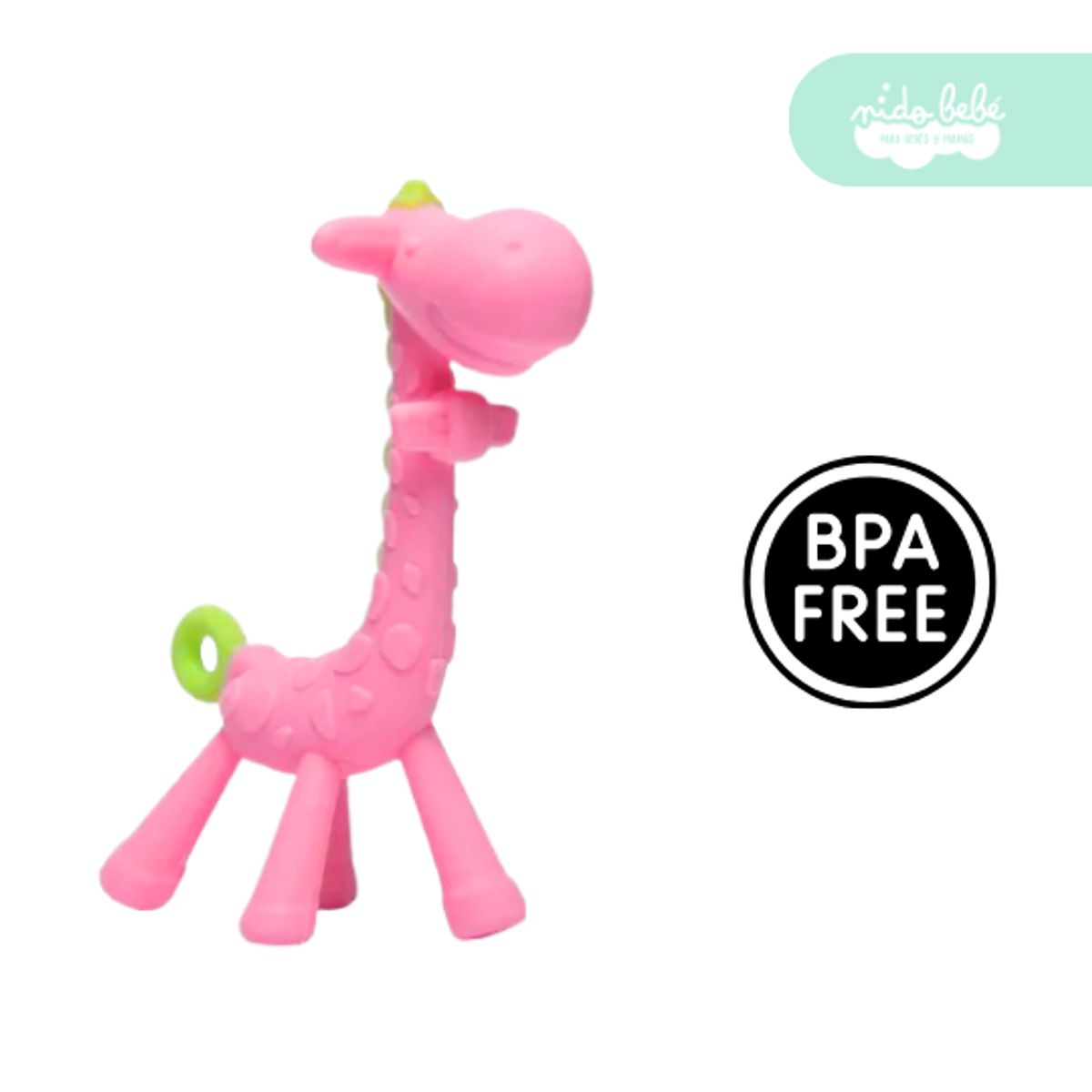 GENERICO - mordedor de silicona de bebe  jirafa pink