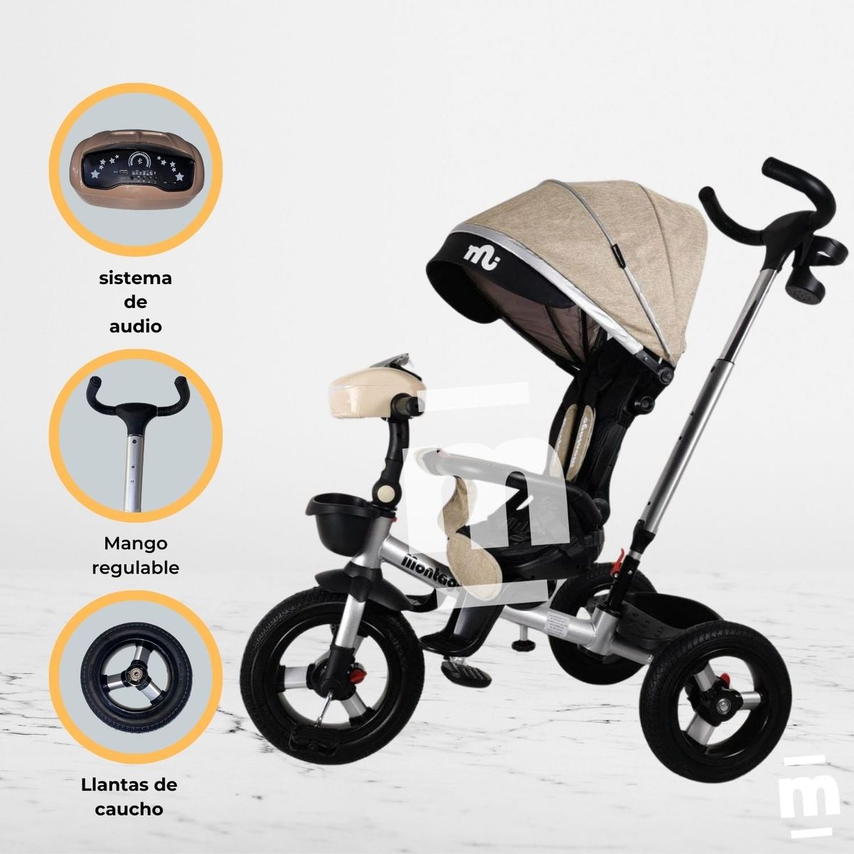 BABY - Triciclo Guiador BELEONY Beige