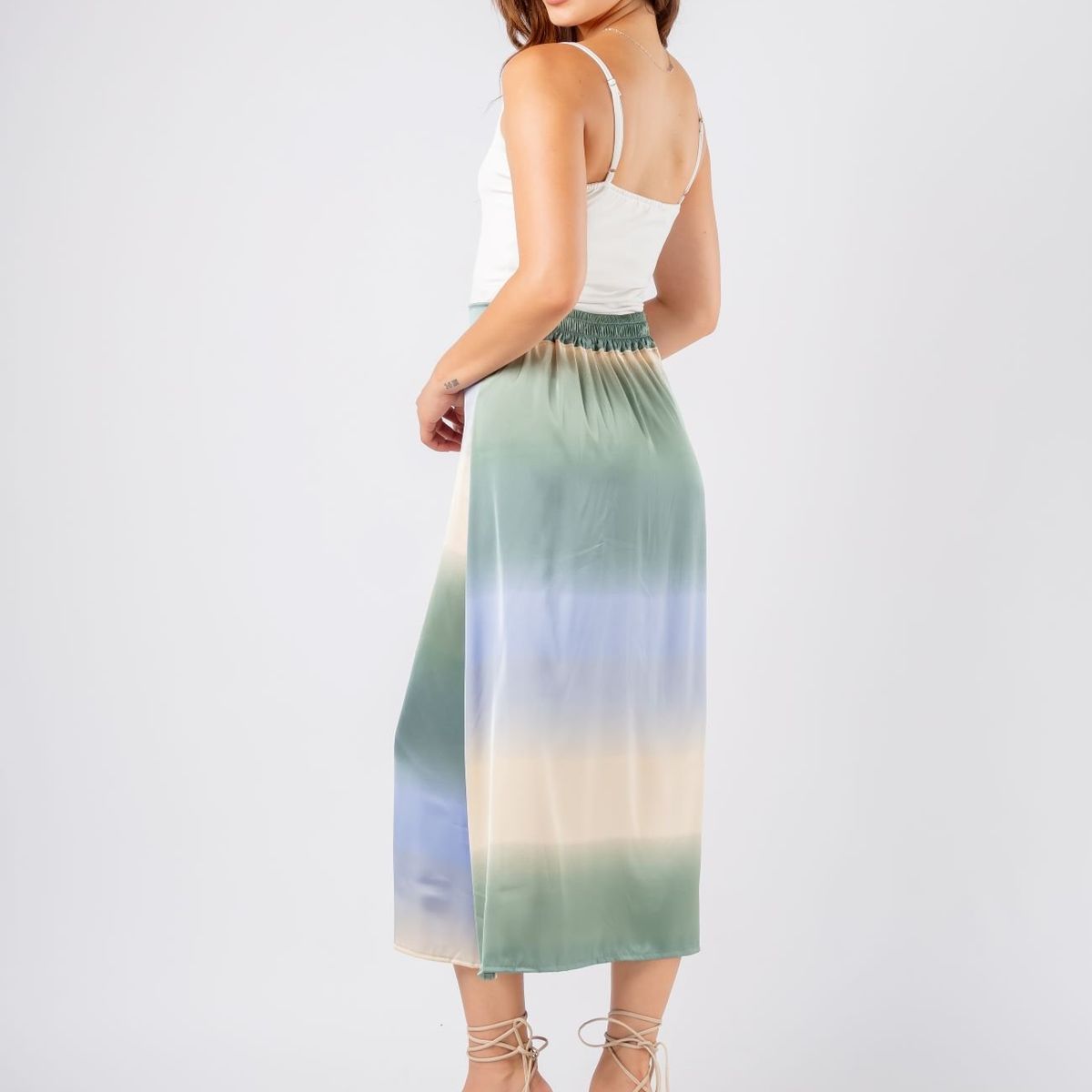 GENERICO - FALDA IRINA DE SEDA VERDE ALMAT