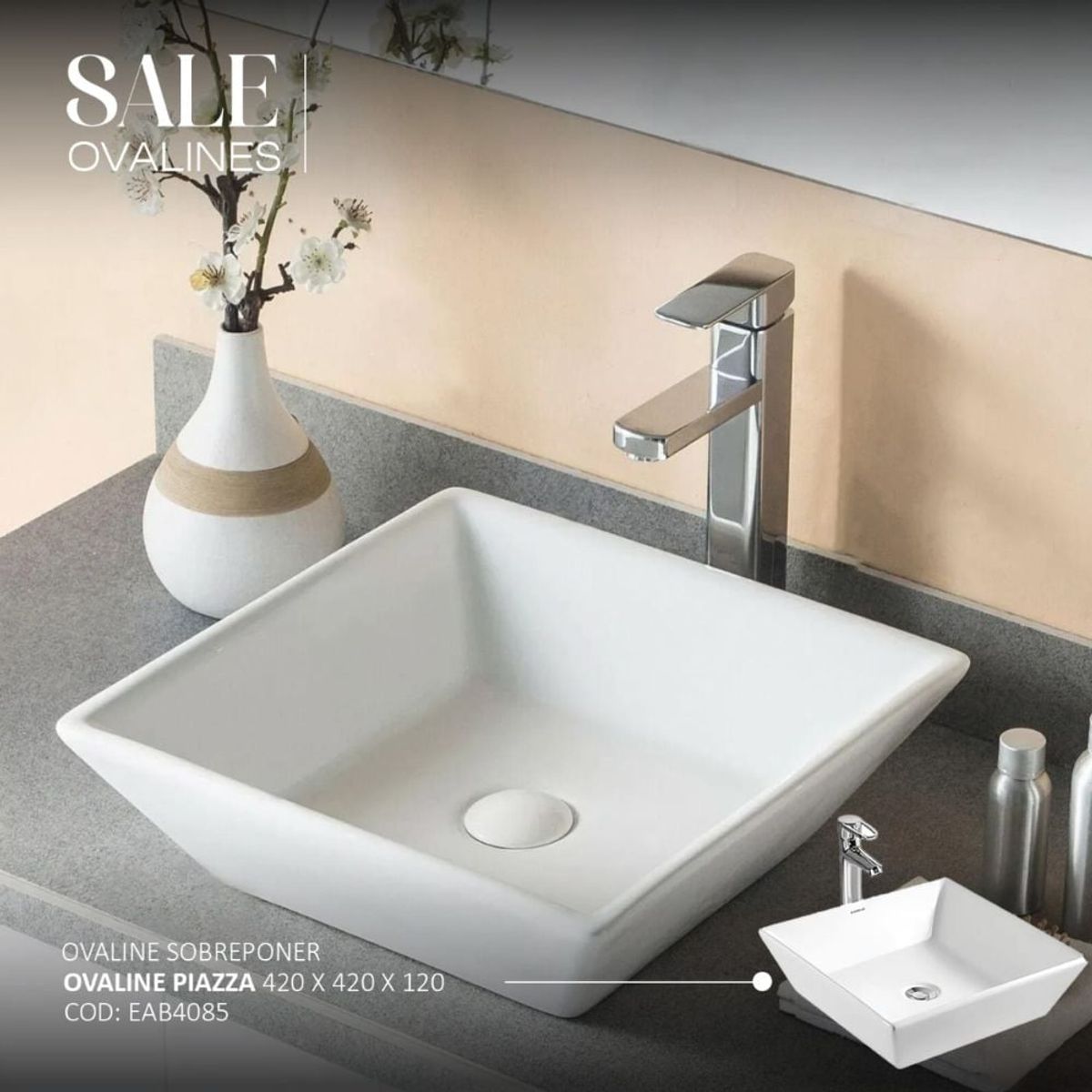 EJESA CREA TU ESPACIO IDEAL - Lavadero bowl Luxury White COD EAB4085