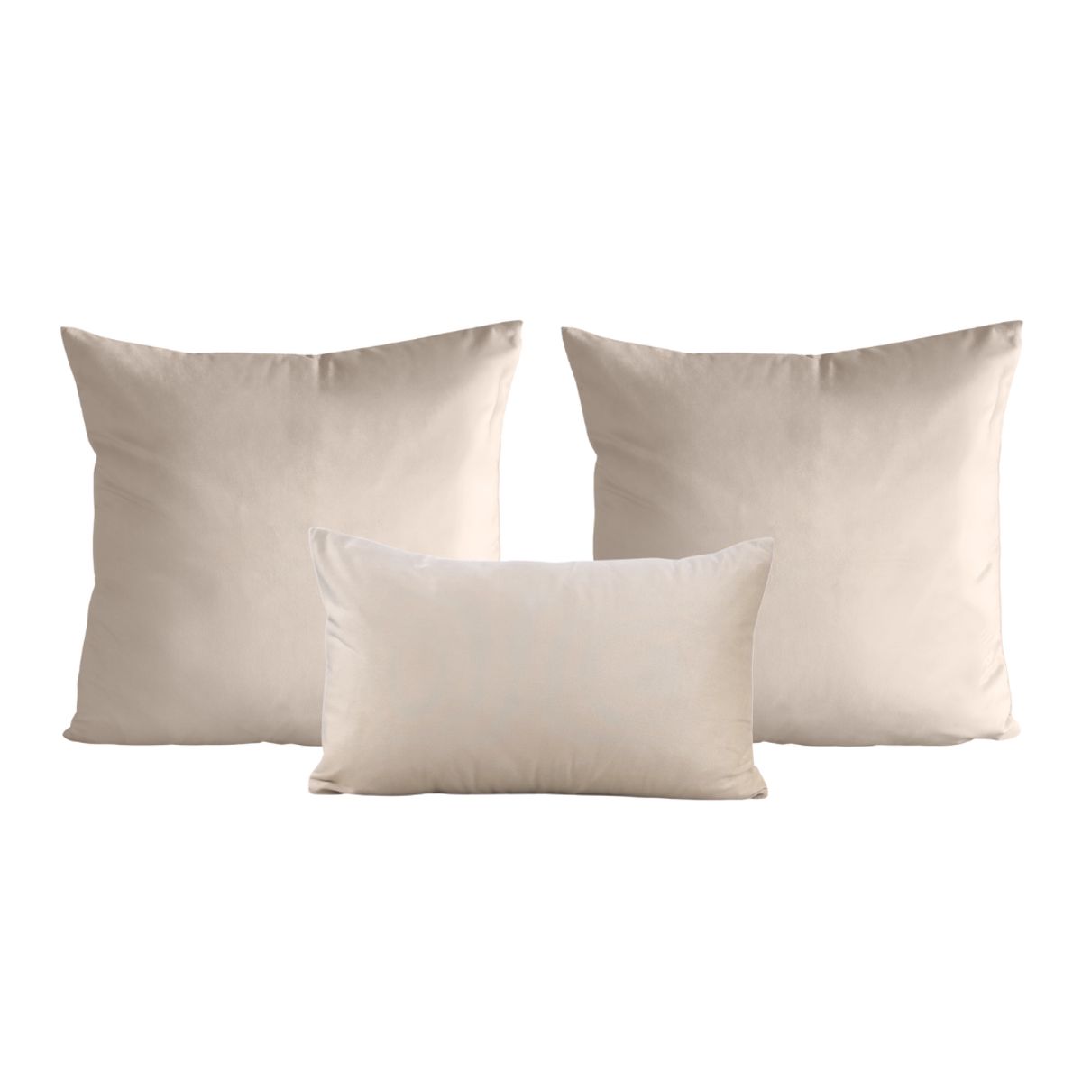 GENERICO - Set de 2 cojines 50 x 50 cm + 1 cojín 30 x 50 cm - Greige