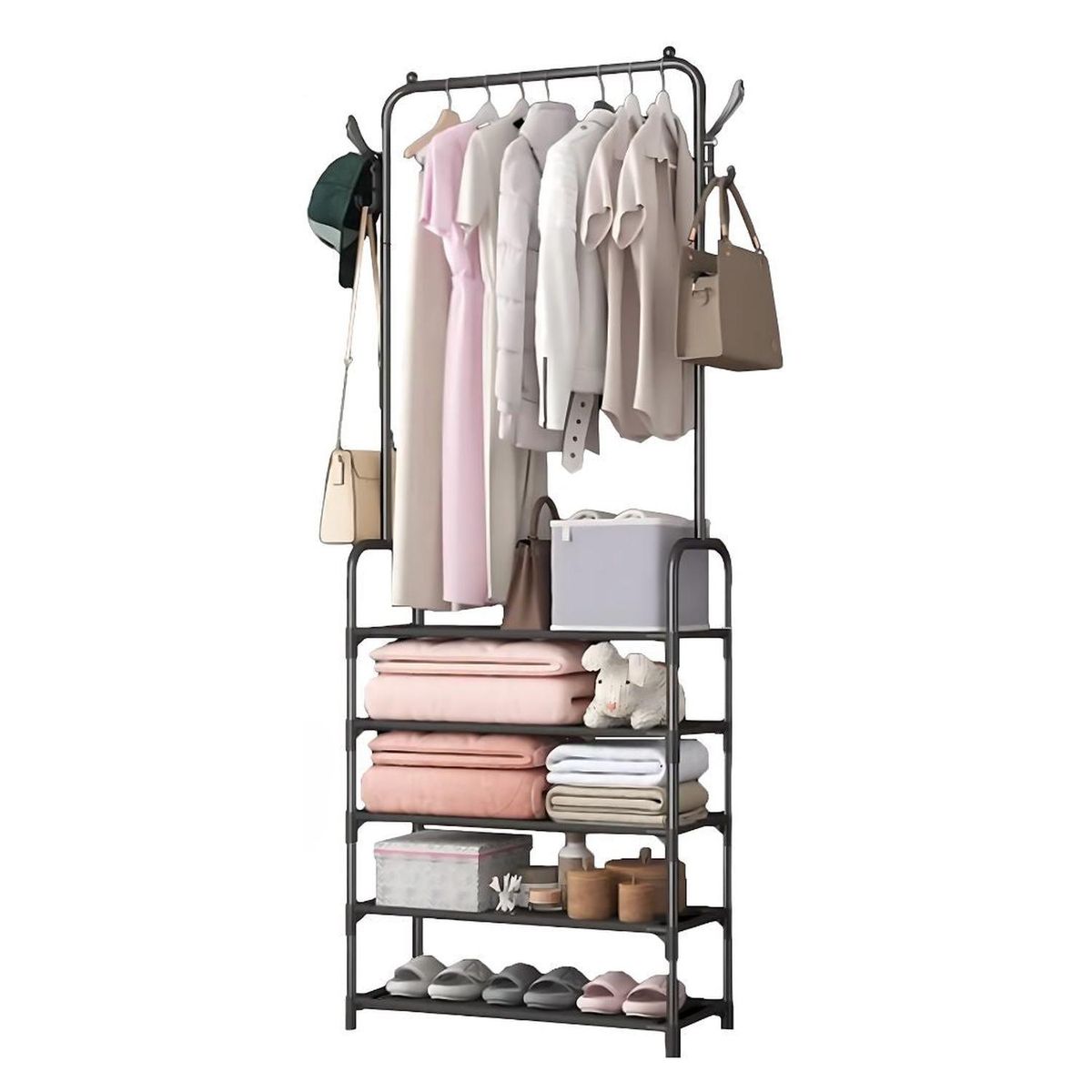 GENERICO - Colgador de Ropa Zapatera Elegante 5 Niveles 170x60x295cm