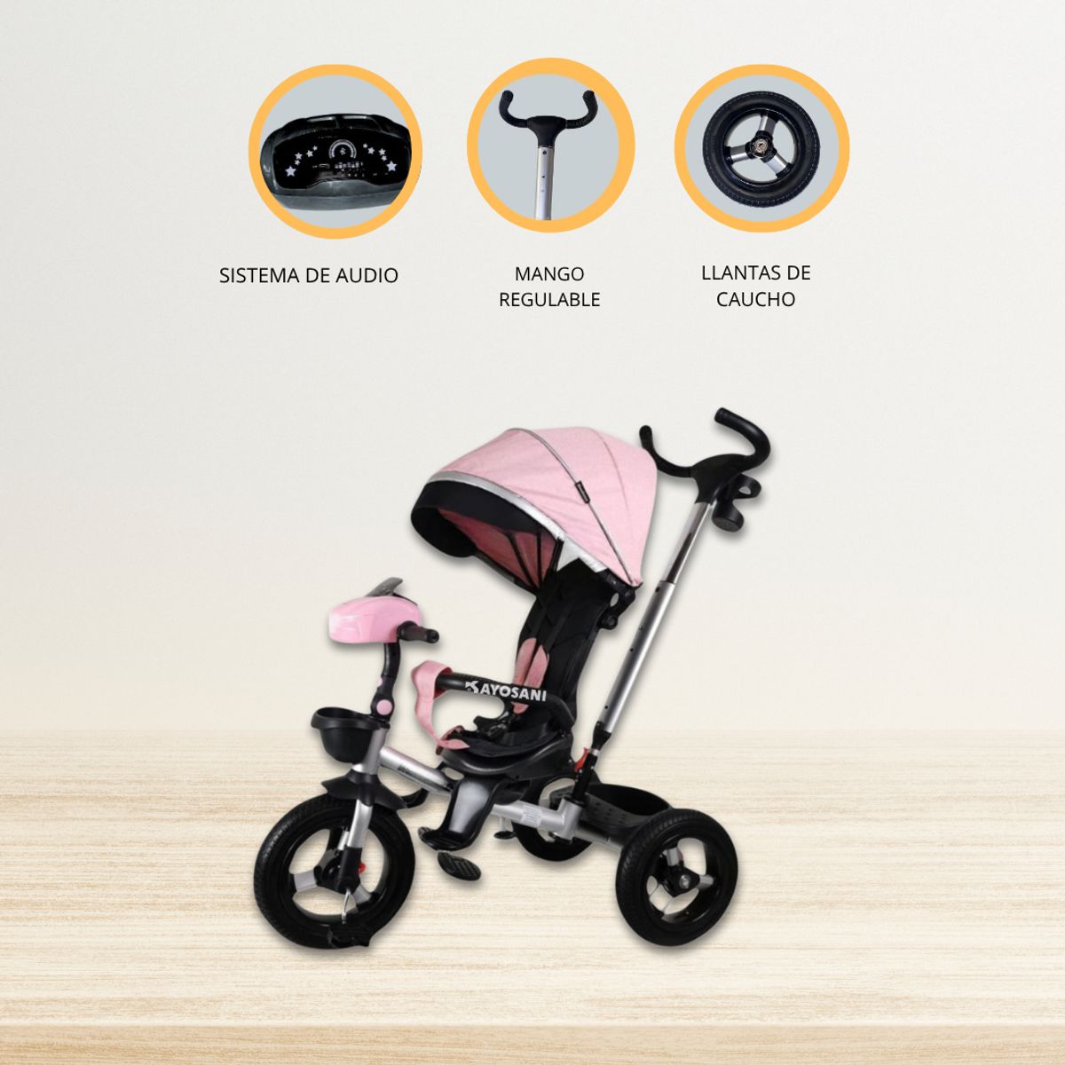 BABY - Triciclo Guiador BELEONY Pink
