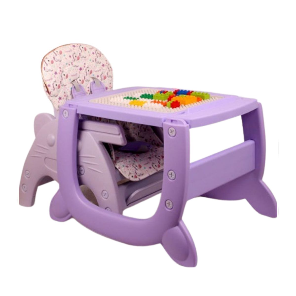 VOYAGE - SILLA DE COMER CARPETA MUSICAL GATO LILA 4 EN 1