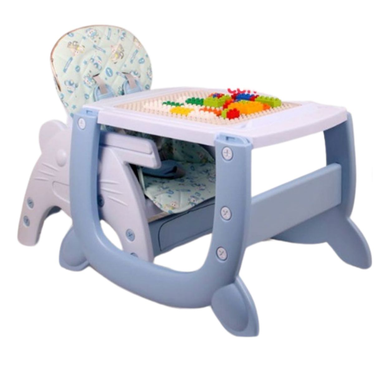 VOYAGE - SILLA DE COMER CARPETA MUSICAL GATO AZUL 4 EN 1